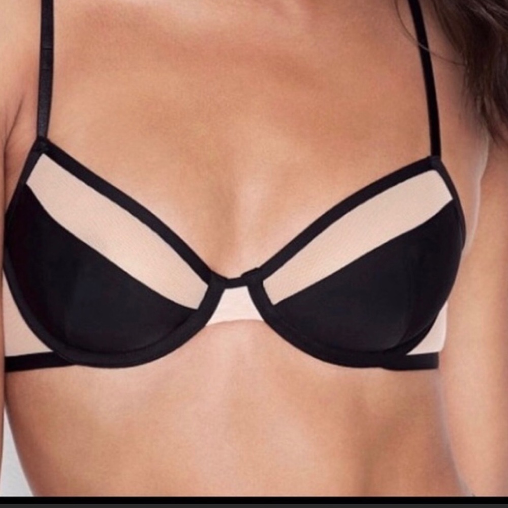 ❤️NWT Two Victoria’s Secret Mesh Unlined Bras Size 34 D Black